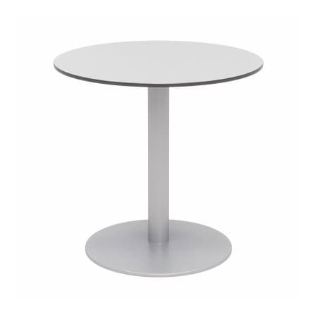 Kfi KFI 30" Round Outdoor Cafe Table - Fashion Gray Phenolic Top - Silver Aluminum Frame - Ivy Series OLTP30RD-B2200SL-D381
